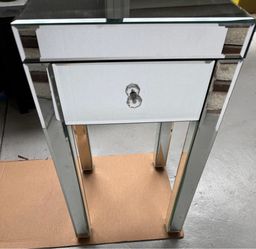 Glass Mirror side end cute table 75.00