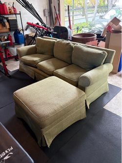 Green used couch