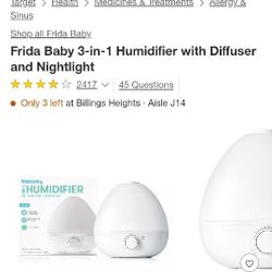 Frida Baby 3-in-1 Humidifier, Diffuser, And Night Light