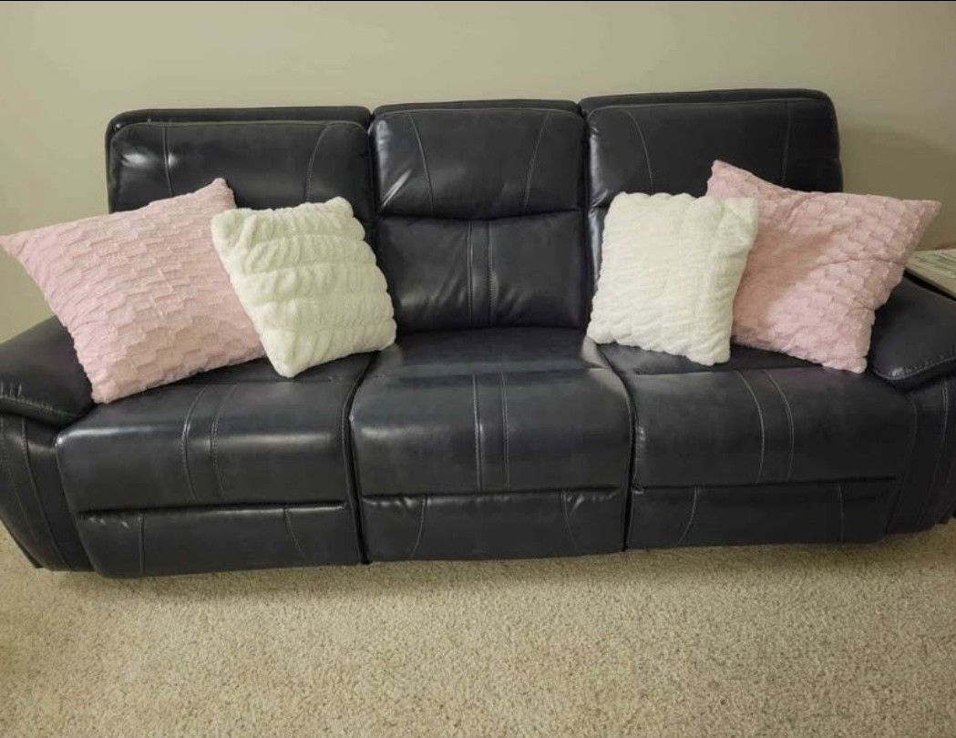 Dual Reclining Faux Leather Sofa