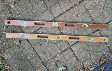 Vintage 48" Wood & Brass Carpenters Level