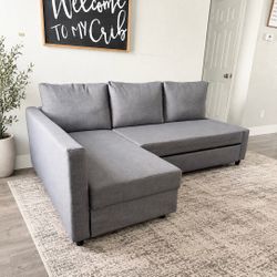 IKEA FRIHETEN Gray Sleeper Sectional with Storage (Delivery $25)