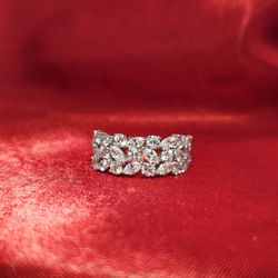 14k Yellow Gold Diamond Floral Alternating Marquise and Round Wedding Band Ring 2.07 ctw