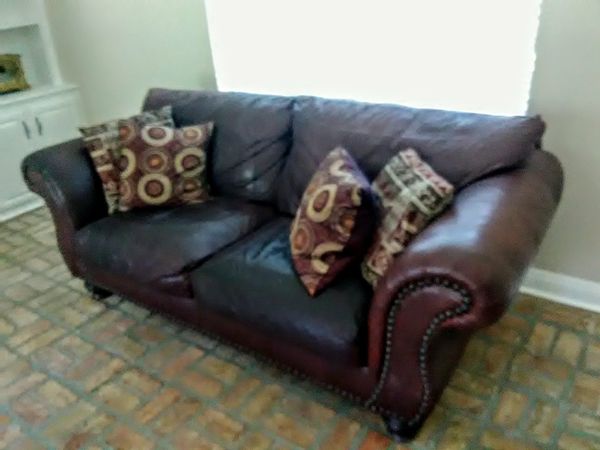 Authentic Leather Couch Loveseat For In Baton Rouge La Offerup Authentic Leather Couch Loveseat