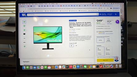 samsung 24“ s6 viewfinity QHD HDR10 monitor with usb-c and daisy chain HDMI