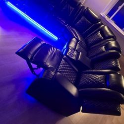 Sectional Power Recliner W/ Led Lights