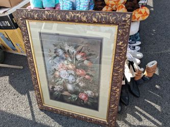 Large Framed Floral Still Life Print