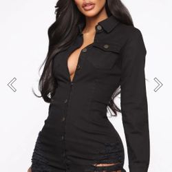 Fashion Nova Not Stressing Over You Denim Mini Dress  👗