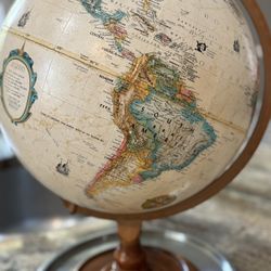 Vintage Antique Globe by Replogle World Classic Series Wood base and 12 inches