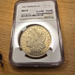 Gold Toned Morgan Dollar 