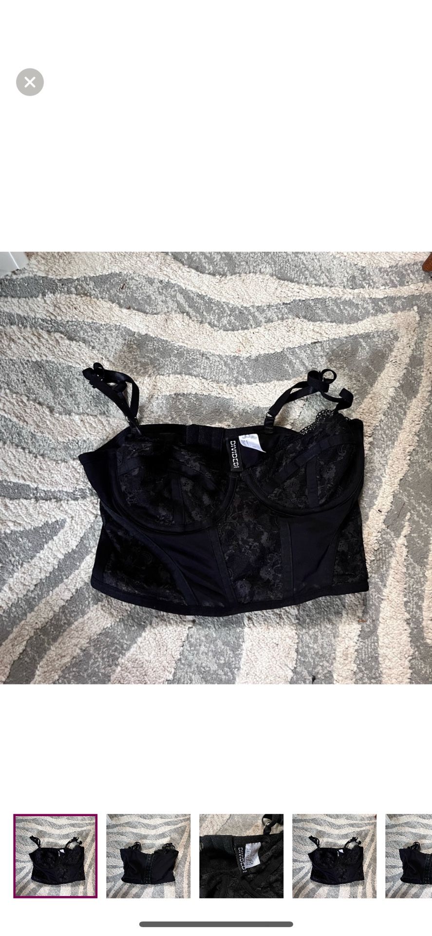 H&M Divided Black Lace Corset Top