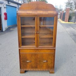 Vintage 1930’s Art Deco Waterfall China Cabinet 
