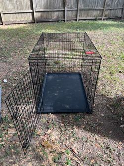 Large Black Wire Dog Crate with Tray