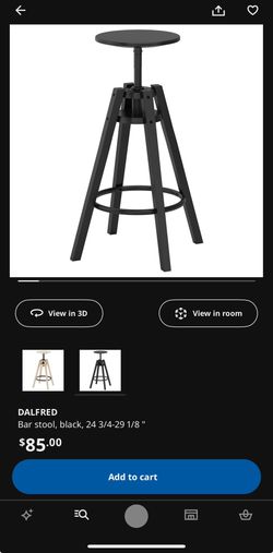 4 IKEA Adjustable Bar Stool Black / Banco Alto