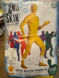 XL adult Halloween costume yellow 2nd skin