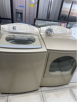 GE Profile gas washer and dryer set