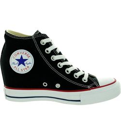 Converse Womens Chuck Taylor Lux Mid Wedge Sneaker Black 9