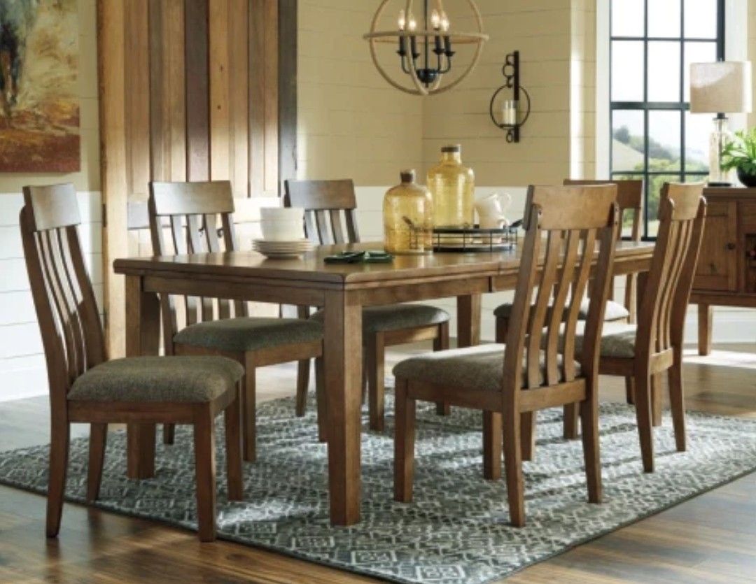 Flaybern Dining Table + 6 Chair Set