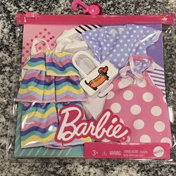 Barbie Fashionista Stripes  Dots, Dress, Top, Jumper,  Hot Dog Purse, Shoes  