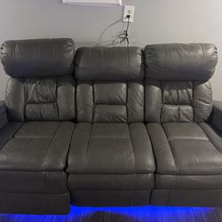 Electric LED Genuine Leather Couch