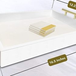 Decorative Serving Tray With Polished Metal Handles , Ottoman Tray, Tea And Coffee table Tray, Jewelry Bathroom Organizer, mother