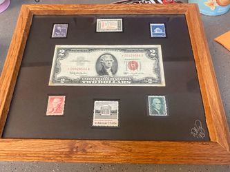 $2 Bill with collectible stamps
