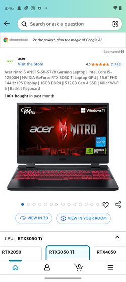 Acer Nitro 5 AN515-57 With Keyboard And Mouse 