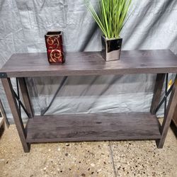 Metal X Console Table, Dark WalnutRustic OakWhite Oak