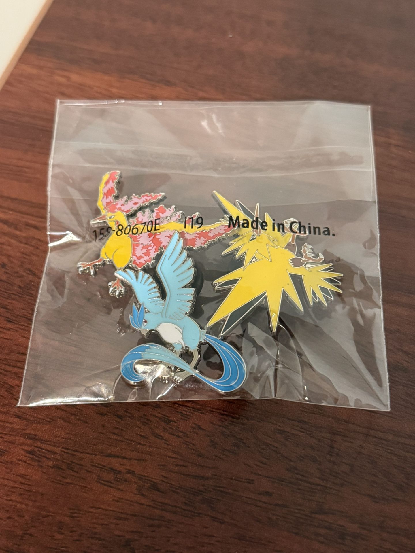 Pokemon 3 Legendary Bird Pins