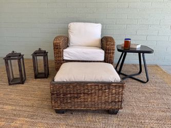 Outdoor Armchair and Ottoman
