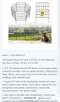 New garden fence dog barrier no dig 14 panels
