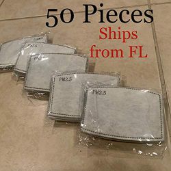 50 PCS PM 2.5 Activated Carbon filters 5 x 10 packs