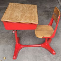 Vintage Mid-Century School Desk & Chair