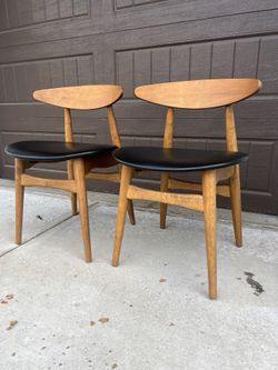 X2 seats Wood dining table chairs