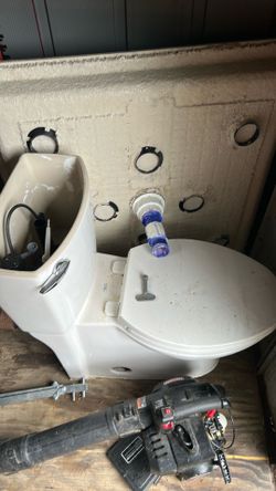 Shower pan and toilet