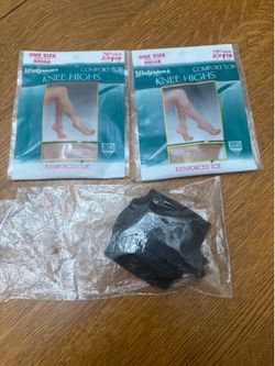 Five pairs of vintage knee-high nylon