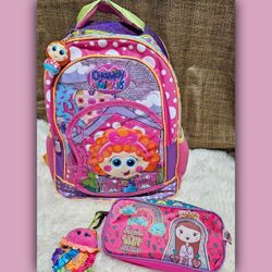 Distroller Chamoy & Friends Girls School Backpack and Matching Pencil Holder Pouch 🎒💗👝 ✏️