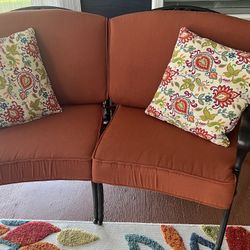 Hampton. bay Loveseat With Custom Cushions