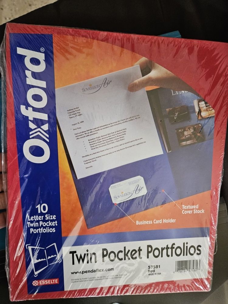 Ten Pocket Folders. New