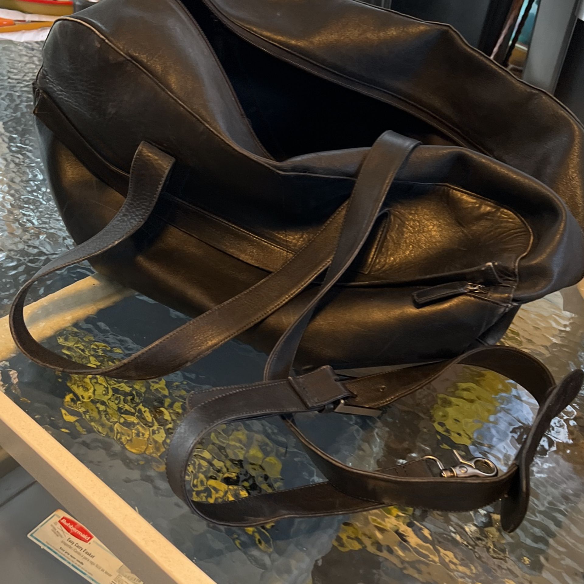 Calvin Klein All Leather Travel Bag