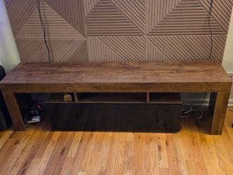 Wood TV Stand with LED Lighting and Storage