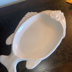 Vintage Pfaltzgraff Pottery Seafood Bake ‘n Server White Platter USA