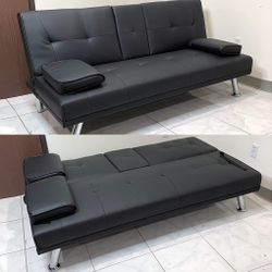 New In Box $155 Convertible Folding Futon Sofa Bed Recliner Couch 65x30x31 Inches, Max 500 Lbs 