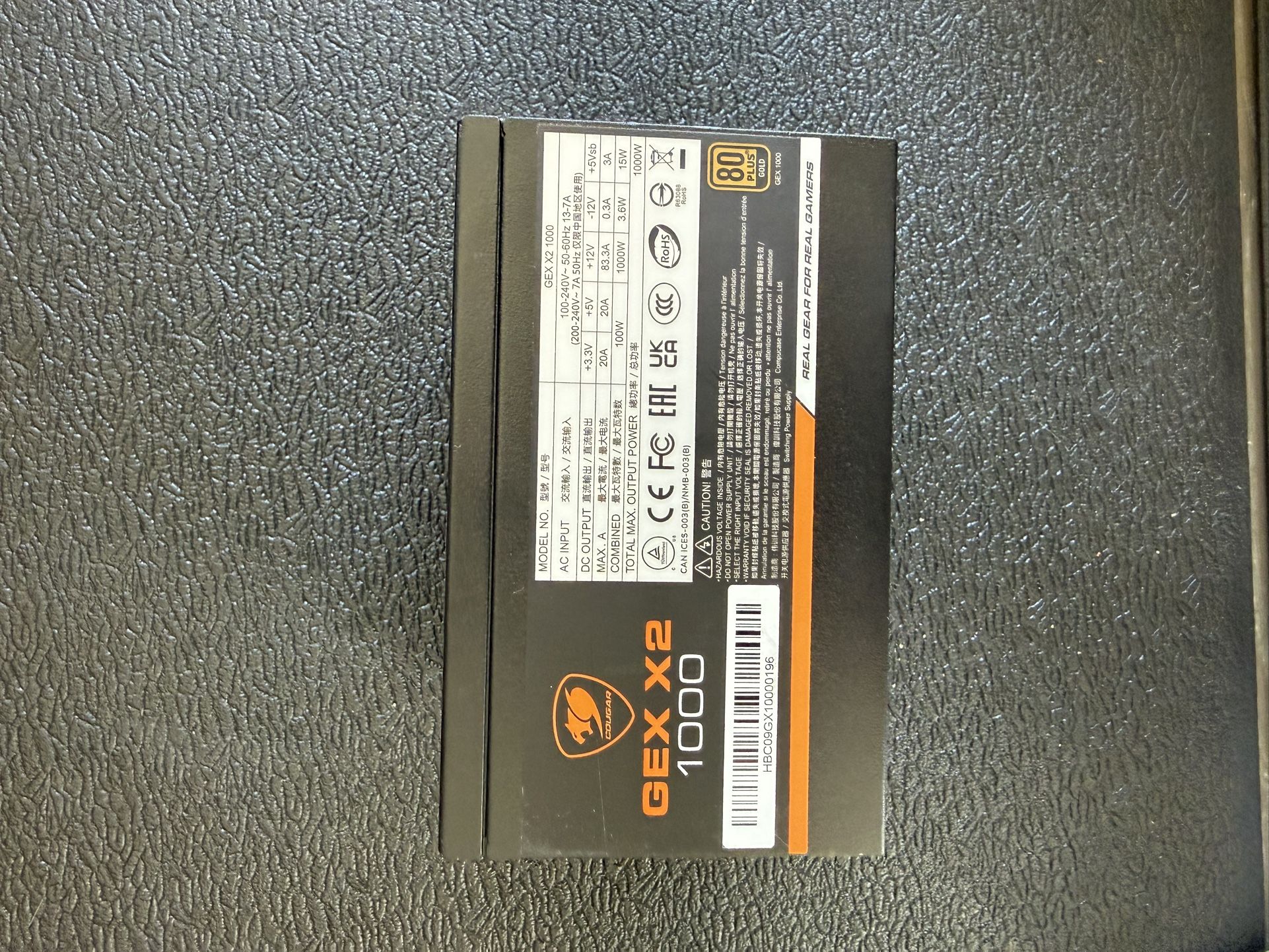 Cougar GEX X2 1000W 80+ Gold PSU (Fully Modular, No Cables)