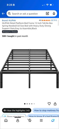 New unopened full size metal platform bed frame