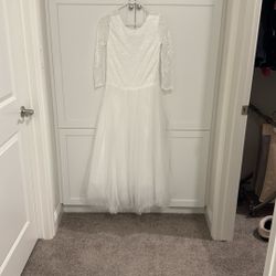 white Flower Girl/ Bridesmaid Dress 