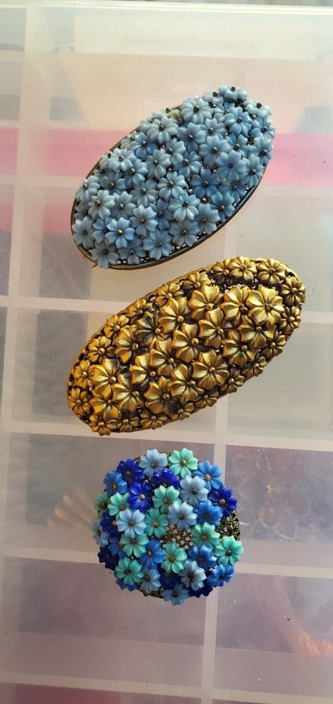 3 Haskell Flowers Brooch