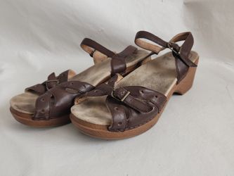 Brown Leather Dansko Clogs Sz 41 US 10 - 10.5