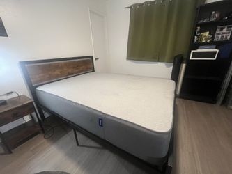 Full size Casper mattress and bed frame