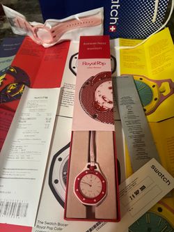 Ap x swatch royal pop pink and red